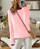 Sheintemu Autumn And Winter Long Sleeve Simple Solid Color Sweater
