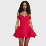 Autumn And Winter Women's New Fashion Sexy Breast A Collar Dress Short