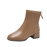 Size Through Low-Trace Short Boots Women's Head Thick And Fashion Zipper Leisure And Martin Boots Large