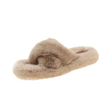Slippers Women Wear Net Red Code 2025 New Autumn And Winter Warm Wear Cross Fur