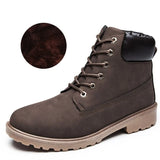 Men Boots PU Outdoor Snow Ankle Boots Male Lace Up Anti-slip Booties British Sneakers Plus Size 46 Zapatos De