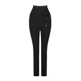 Sexy Women Pants 2022 New Summer Fashion High Waist Skinny Ties Female Solid Long Pencil Party Bodycon Bandage