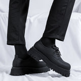 Zingj Men's Shoes 2023 New Black Chef Shoes Low Boot Casual Leather Shoes