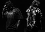 Summer Demon Cross Print Short-Sleeved T-Shirt Stranded Trousers Round Collar Men's Top