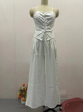 Zingj New 2024 Summer Pure Desire Sexy Hollow-Out Strap Jacket Casual Wide-Leg Pants Suit-Outfit