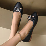 Women 2025 Summer And Autumn New One-Legged Flat Work Small Leather Shoes Soft Soles Casual Large Size Women Lazy