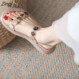 Fashion Sandals Ladies Sandals Summer 2023 Solid Color Sole Heel Flat Ladies Shoes and Sandals Ladies Plus Size