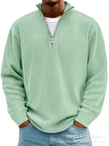 Men's Casual Zipper Wick Velvet Long-Sleeved Men's Polo Shirts For Autumn And Winter