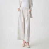 Folded Women's Line Dress Women Seven-Sleeved Small V-Neck Fashion Simple Temperament Commuting Long