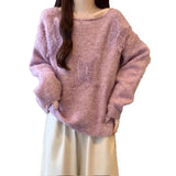 Three-Dimensional Butterfly Knitted Shirt Lazy Spring And Autumn Collar High-End Sweater Top New Spring And Autumn