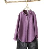 Women's Lint-Tuff Long-Sleeved Shirt Women's Cotton Comfortable Solid Shirt Women's Clothing In Autumn