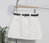 Shooting Kin Color High-Rise Thin Bag Hip Skirt 2025 New Hundred With Belt A Short Skirt