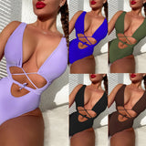 Zingj Bikini Conjoined Bikini Bikini Hollowed-Out Strap One-Piece Bathing Suit