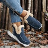 Shoes Plus Thick Hair Edge Warm Flat Cotton Shoes 2025 Autumn And Winter New Snow