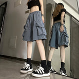 Zingj Shorts Female 2024 Summer New Thin Money Outside Wear Wide Legs Casual Show Thin Speed Dry Cargo Pants Five