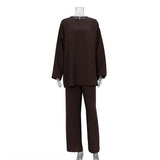 Zingj Spring 2023 Women's Long-Sleeved Round Collar Slacks Temperament Commuter Stitching Crepe Casual Suit-Outfit