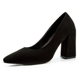 New Korean Version Of The Ints Pointed OL Fashion Single Shoes Coarse Heel Small Fragrant High Heels Women's
