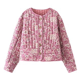 Women's ZA Autumn And Winter Thick Round-Neck Long-Sleeved Printed Short
