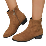 Velvet Velvet Short-Box Martin Boots New Coarse And British Wind Side Zipper Thin Bare