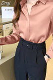 Shirts Women White Shirt Women Long Sleeve Shirts Blouse Satin Silk Blouse Ladies Tops 2023 Fashion Solid Woman