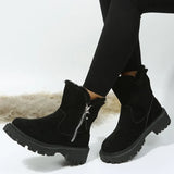 Cylinder Plus Code Snow Boots Women Winter New Cylinder Plus Velvet Thick Side Zip Cotton Boots