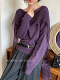 Xixi 2025 Autumn White Standard Temperament Collar Ribbon Jersey Sweater Top