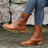 And Winter New Large Size 43 Flat Bottom Martin Boots Women's High-Tipper Zip Women Belt Buckle