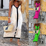 Spot 2025 Summer New Women's Fashion Color Sling In The Long Vacation Wind