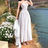 Suspension Dress Women's Spring 2025 New Design Small White Dress Vacation Waist