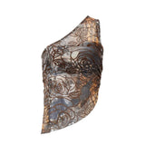Zingj Women Summer 2023 New Fashion Sexy Hot Girl Vintage Print Diagonal Shoulder Irregular