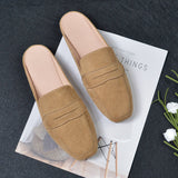 Bottom Half Slippers Women Fashion Side Head Casual Lazy Outside Wearing Muller Shoes Size