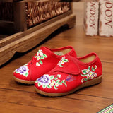 Zingj Shoe Box Girls Embroidered Cloth Shoes, Flat Single Shoes, Children's