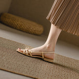 Head Bow Flat-Soled Sandals Women In The Summer Of 2025 New Niche Design Sense Weaving Beach
