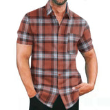 Lattice Men's Shirt 2025 New Wish Short Sleeve Cardigan Station European