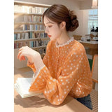 Floral Shirt Female Spring Small Wearing French Temperament Wooden Ear Tops 2025 New Beautiful