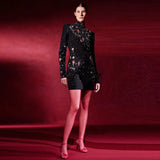 New Star Fashion Heavy Industry Diamond Embroidery Embroidery Hot Diamond Body Long-Sleeved