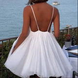 Women's Clothing Explosion Ponpony Hundtering Hem Sexy Bare Back V-Neckless Sling