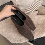 Velvet Head Down Single Shoes Women In The Autumn And Winter Of 2025 New Soft Leather Commuting Grandmother Women Single