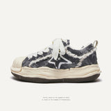 Shoes Destruction Aesthetic Deconstruction Dissolving Shoes Washing Denim Do Old Board Shoes Trend Shoes Men And Women's