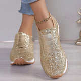 2025 Winter New Sleel Cloth Shoes Sports Casual Women's Shoes Light Mouth Flat-Bottomed Round Head Women's