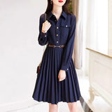 Dress Autumn 2025 New Collar Loose Long Sleeve A Simple Elegant Dress Women's Long