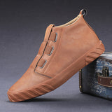 Walk Men's Shoes High-Top Shoes Men's Autumn Pedal Casual Board Shoes Retro Wave Shoes Leather