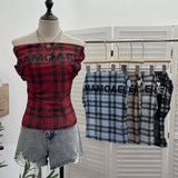 Lattice One-Word T-Shirt T-Shirt Irregularly Printed Sleeveless Top