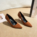 Red 34-42 Yards High Heel Female Fine Heel 2025 Nude Sexy Light Tip Patent Leather Single Shoe