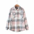 Autumn Women's Wear Urban Leisure Woolen Plaid Shirt