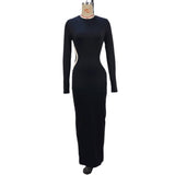 Zingj Women's Wear 2024 Autumn / Winter New Fashion Color Slim Round Collar Long-Sleeve Finger Set