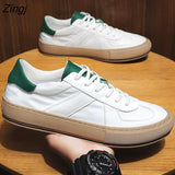 Sneakers Male Spring Footwear Casual Vulcanized Sneakers Man Leather White Shoes 2023 New Shoes