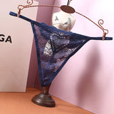 Transparent Thong Heart-Shaped Hollow Sexy Ultra-Thin Low-Rise Hot Seduction Traceable Breathable Trousers