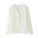 2025 Spring Asymmetrical Button Decoration Knits