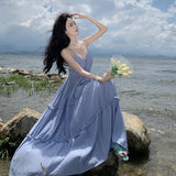 Zingj Senior Sense Pure Wind Super Good-Looking Dress Super Fairy Sexy Back Seaside Travel Vacation